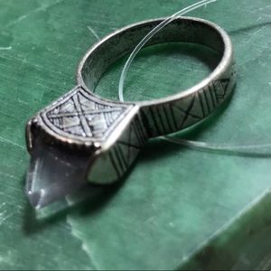 Free People Polished Glass Shard Silver Ring